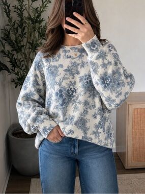 Rachel Max Vintage Silk & Angora Rabbit Hair Floral Sweater